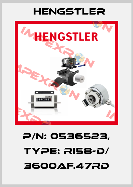 p/n: 0536523, Type: RI58-D/ 3600AF.47RD Hengstler