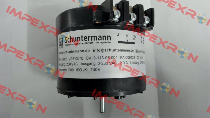 RV 230/2 G060 230/0-230V 2A 3PKT Schuntermann Transformatoren