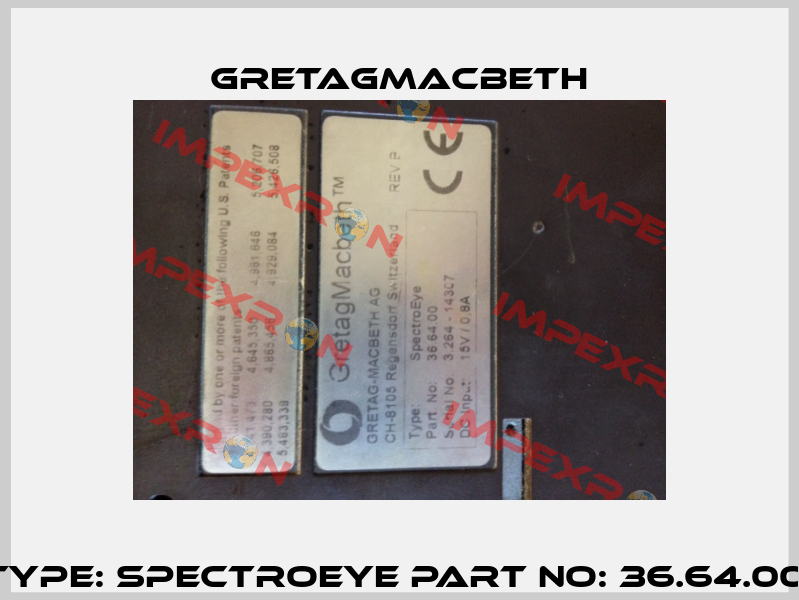 Type: SpectroEye Part No: 36.64.00  GretagMacbeth