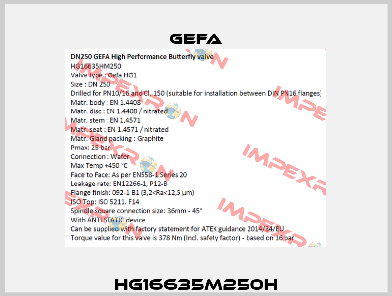 HG16635M250H Gefa