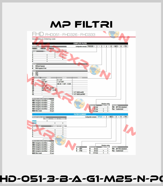 FHD-051-3-B-A-G1-M25-N-P01 MP Filtri