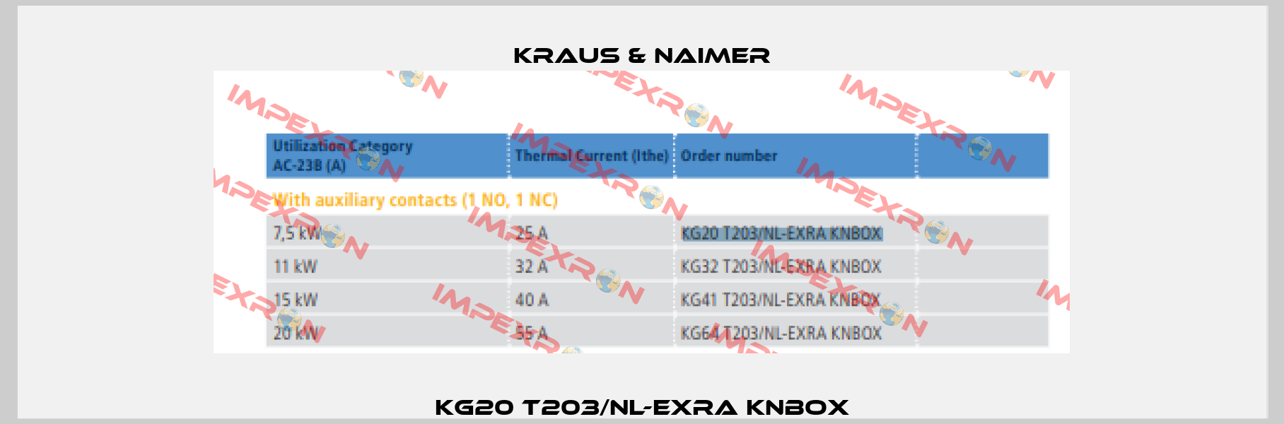 KG20 T203/NL-EXRA KNBOX Kraus & Naimer