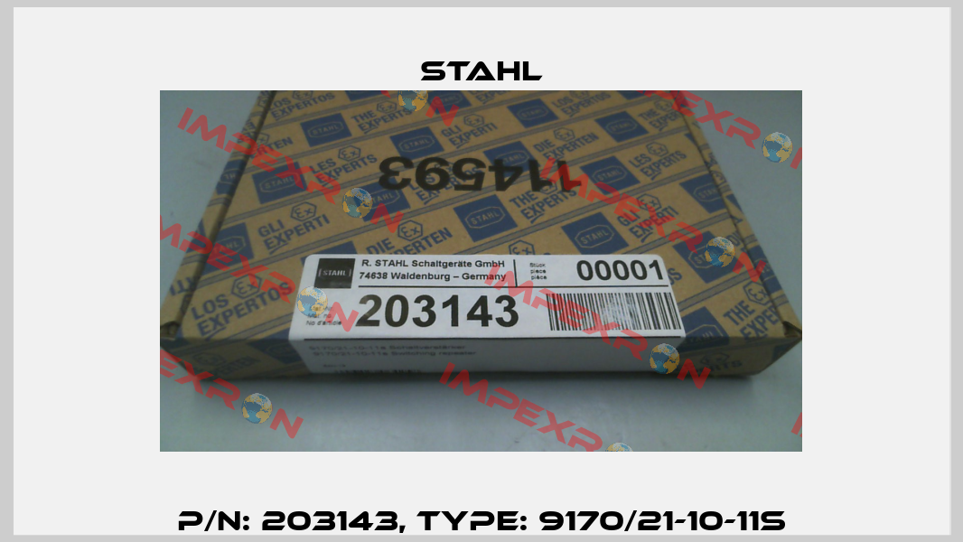 P/N: 203143, Type: 9170/21-10-11s Stahl
