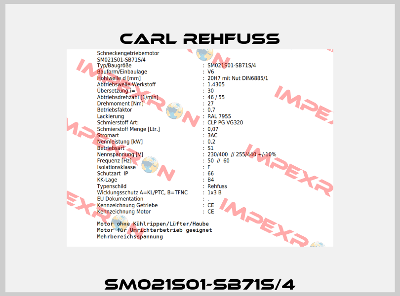 SM021S01-SB71S/4 Carl Rehfuss